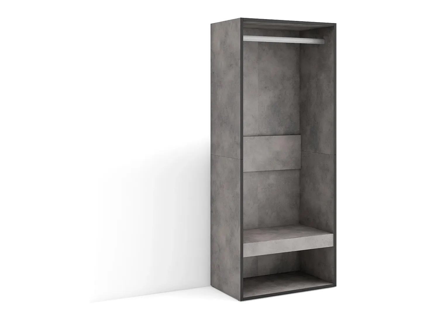Vestidor abierto, 60x35x145cm, Dormitorio, habitación, Armario, perchero, Cemento