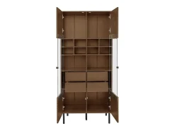 Vetrina con 2 ante in vetro e 4 cassetti - Colore legno scuro