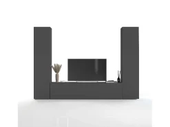 Vibe RT mueble TV moderno gris colgado sistema pared 2 armarios