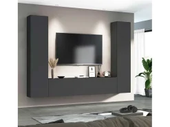 Vibe RT mueble TV moderno gris colgado sistema pared 2 armarios
