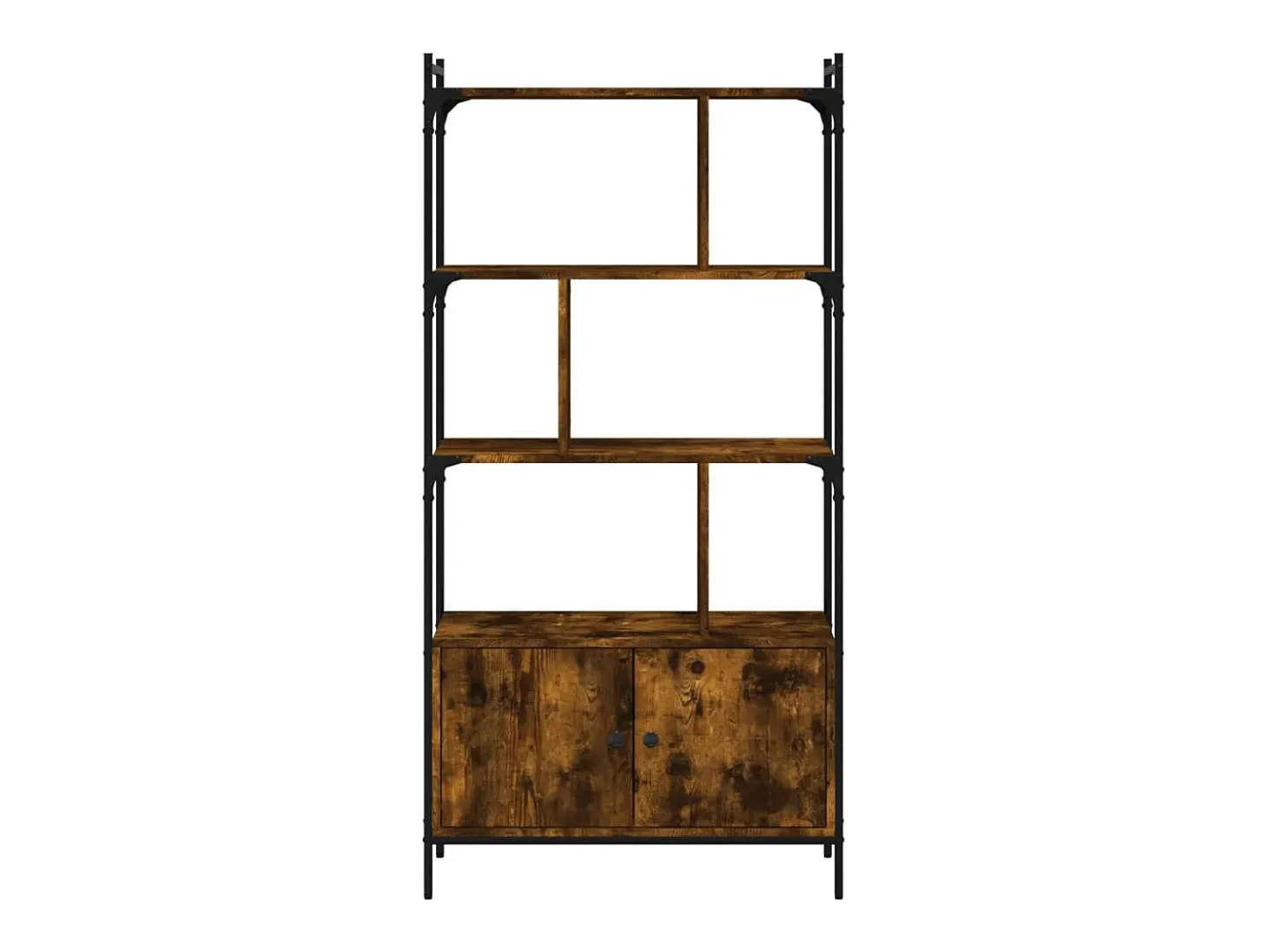 Vilan Estantería con puertas madera roble ahumado 76,5x30x154,5 cm