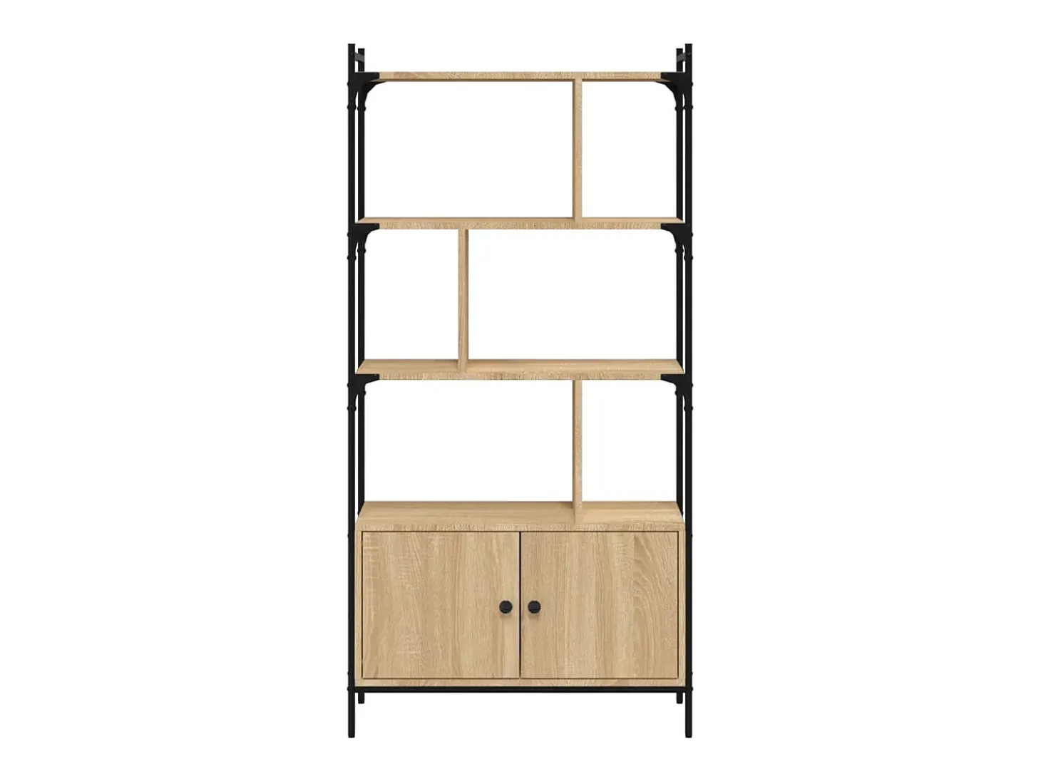 Vilan Librería con puertas roble Sonoma 76,5x30x154,5 cm madera de ingeniería