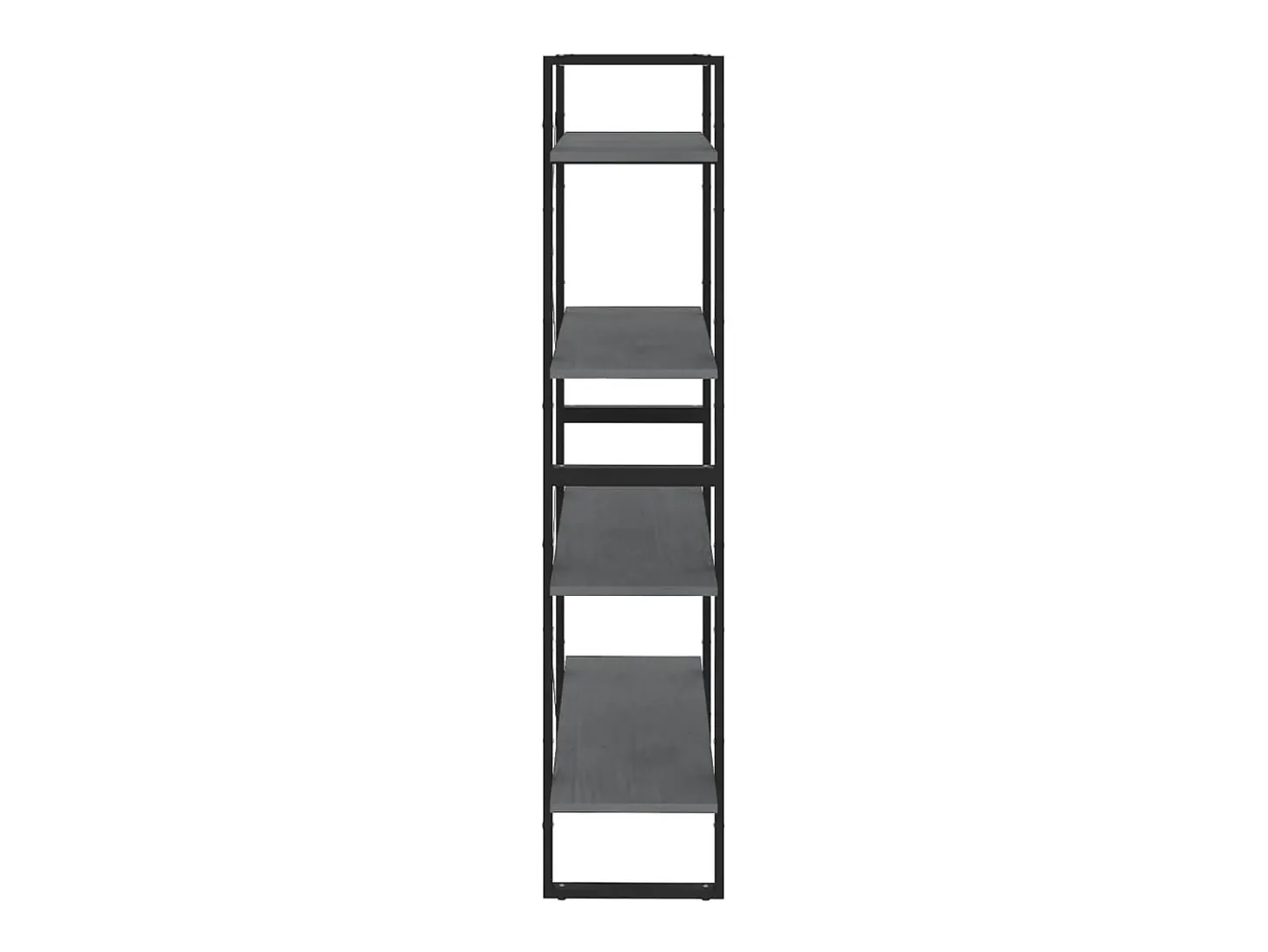 Vista Estantería 4 niveles madera maciza de pino gris 80x30x140 cm