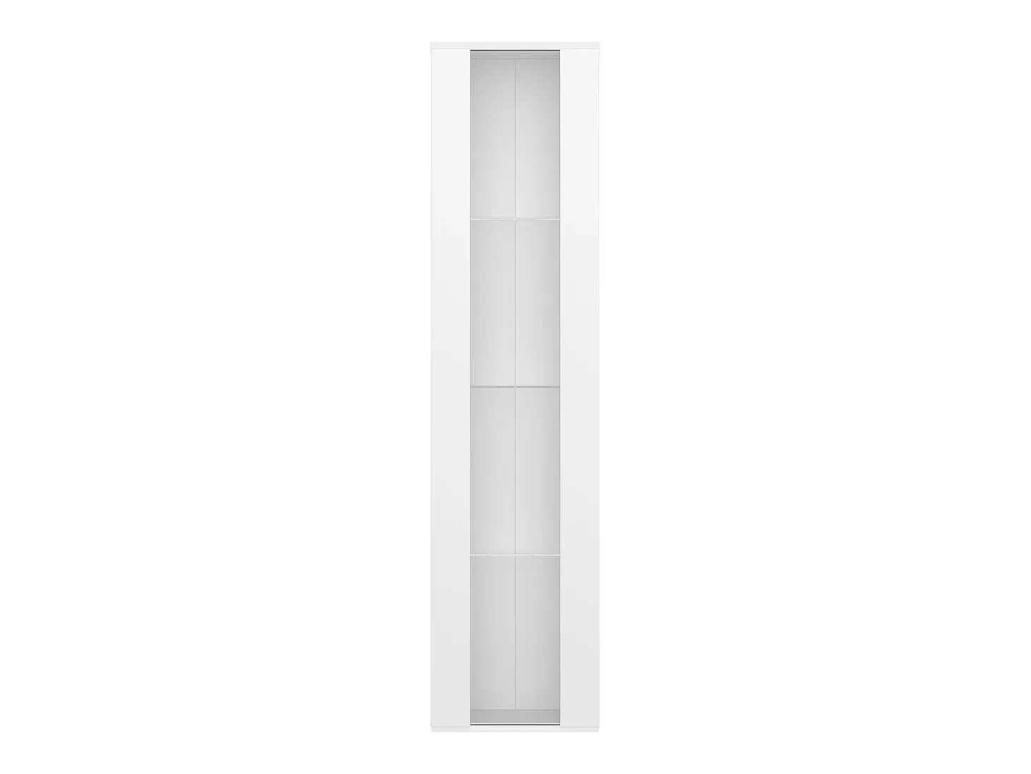 Vitrina 40×29×170 cm - iluminación LED multicolor con mando - divisiones de cristal - blanco