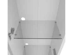 Vitrina 40×29×170 cm - iluminación LED multicolor con mando - divisiones de cristal - blanco
