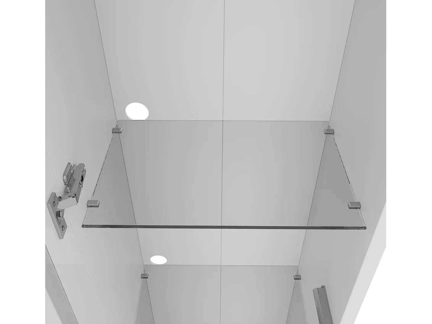 Vitrina 40×29×170 cm - iluminación LED multicolor con mando - divisiones de cristal - blanco