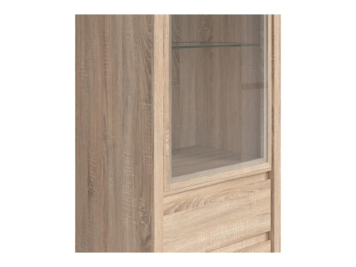 Vitrina 1 puerta 2 cajones Soren Madera
