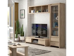 Vitrina 1 puerta 2 cajones Soren Madera