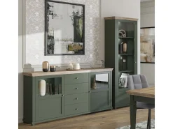 Vitrina 1 puerta apertura por la izquierda Martin Verde y Madera