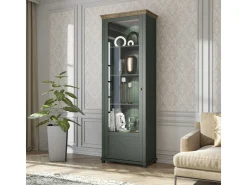 Vitrina 1 puerta apertura por la izquierda Martin Verde y Madera