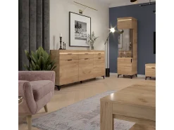 Vitrina 1 puerta con LED Ruben Madera