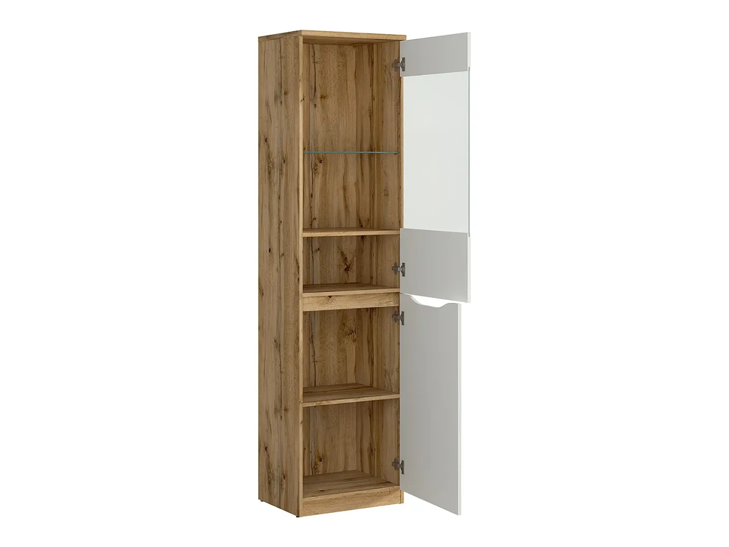 Vitrina 1 puerta June Blanco y Madera