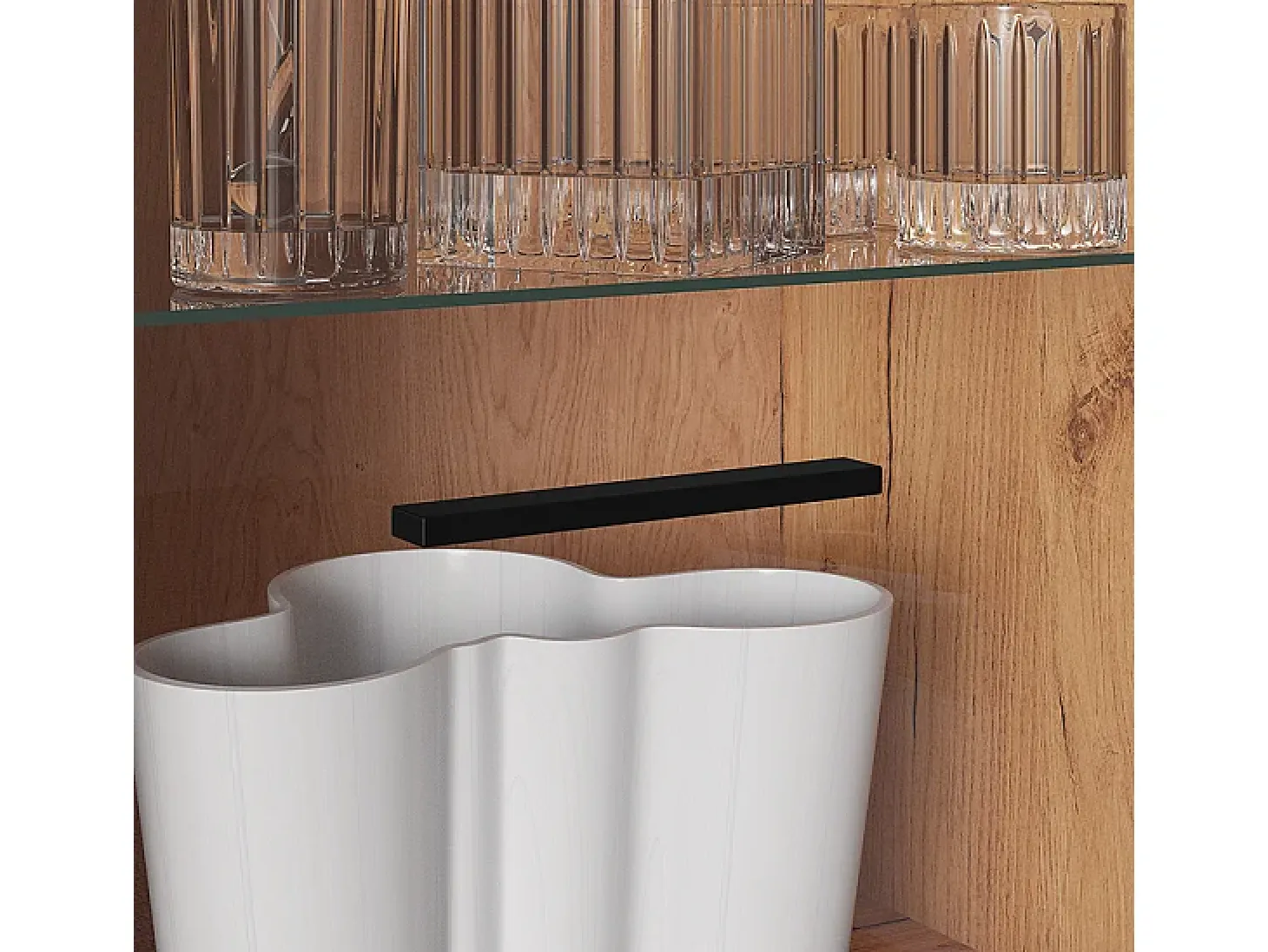 Vitrina 1 puerta Solal Madera y Negro