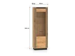 Vitrina 1 puerta Solal Madera y Negro