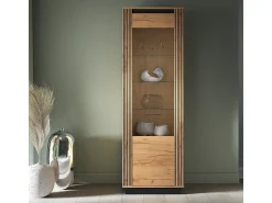 Vitrina 1 puerta Solal Madera y Negro