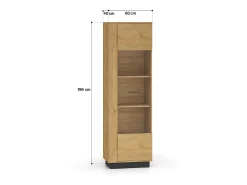 Vitrina 1 puerta Ysia Madera y Negro