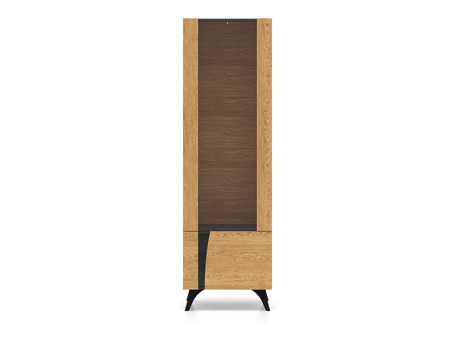Vitrina 2 puertas apertura hacia la derecha Soah Madera y Negro