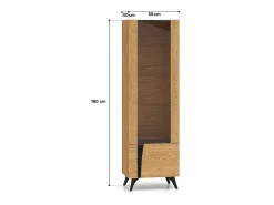 Vitrina 2 puertas apertura hacia la derecha Soah Madera y Negro