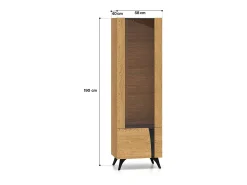 Vitrina 2 puertas apertura hacia la izquierda Soah Madera y Negro