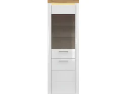 Vitrina 2 puertas con LED Nara Blanco y Madera
