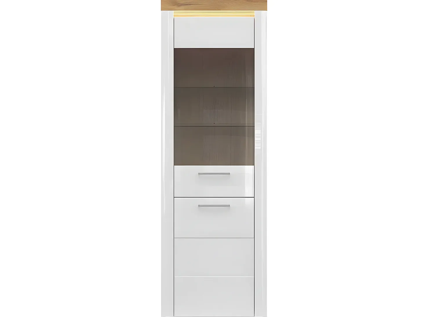 Vitrina 2 puertas con LED Nara Blanco y Madera