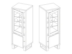 Vitrina 2 puertas Eden Madera y Metal