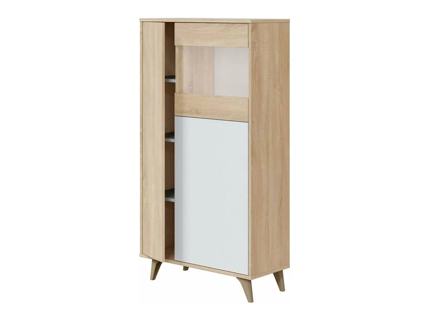 Vitrina 3 puertas Gala acabado roble/blanco 142 cm(alto) 77 cm(ancho)33 cm(largo)