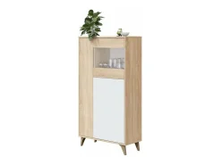 Vitrina 3 puertas Gala acabado roble/blanco 142 cm(alto) 77 cm(ancho)33 cm(largo)