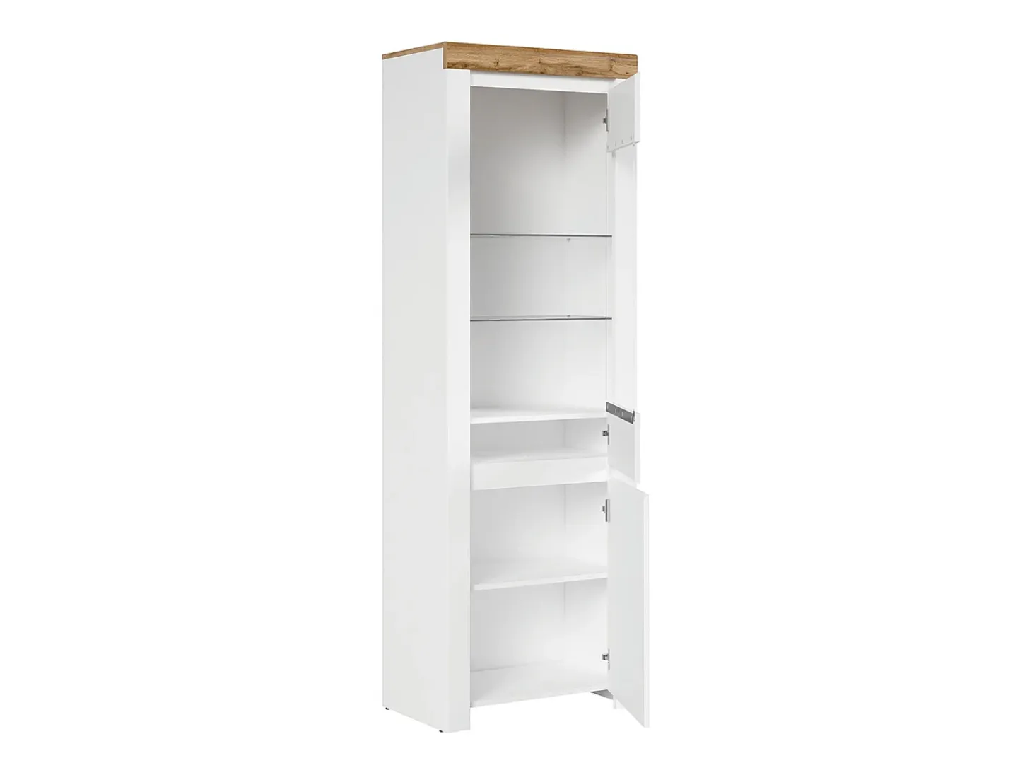 Vitrina 2 puertas Hella Blanco y Madera