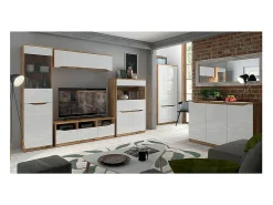 Vitrina 2 puertas June Blanco y Madera