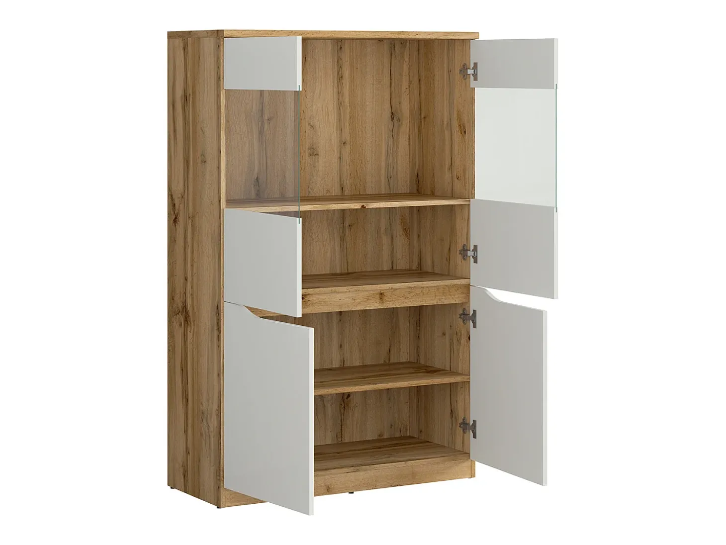 Vitrina 2 puertas June Blanco y Madera