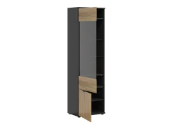 Vitrina 2 puertas Pia Negro y Madera