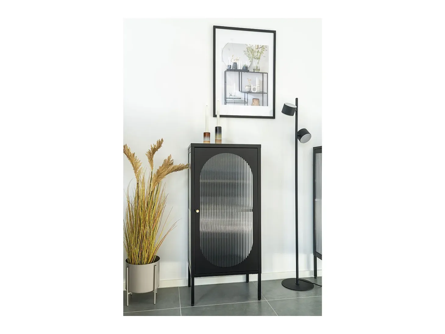Vitrina Adelaide, Negro, 35x50x110 cm, Kendra Home
