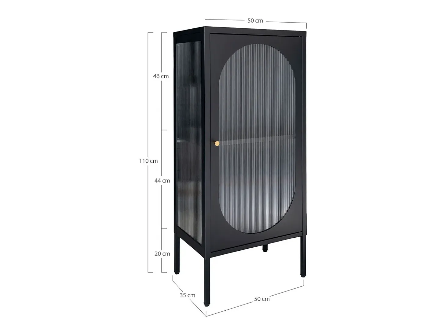 Vitrina Adelaide, Negro, 35x50x110 cm, Kendra Home