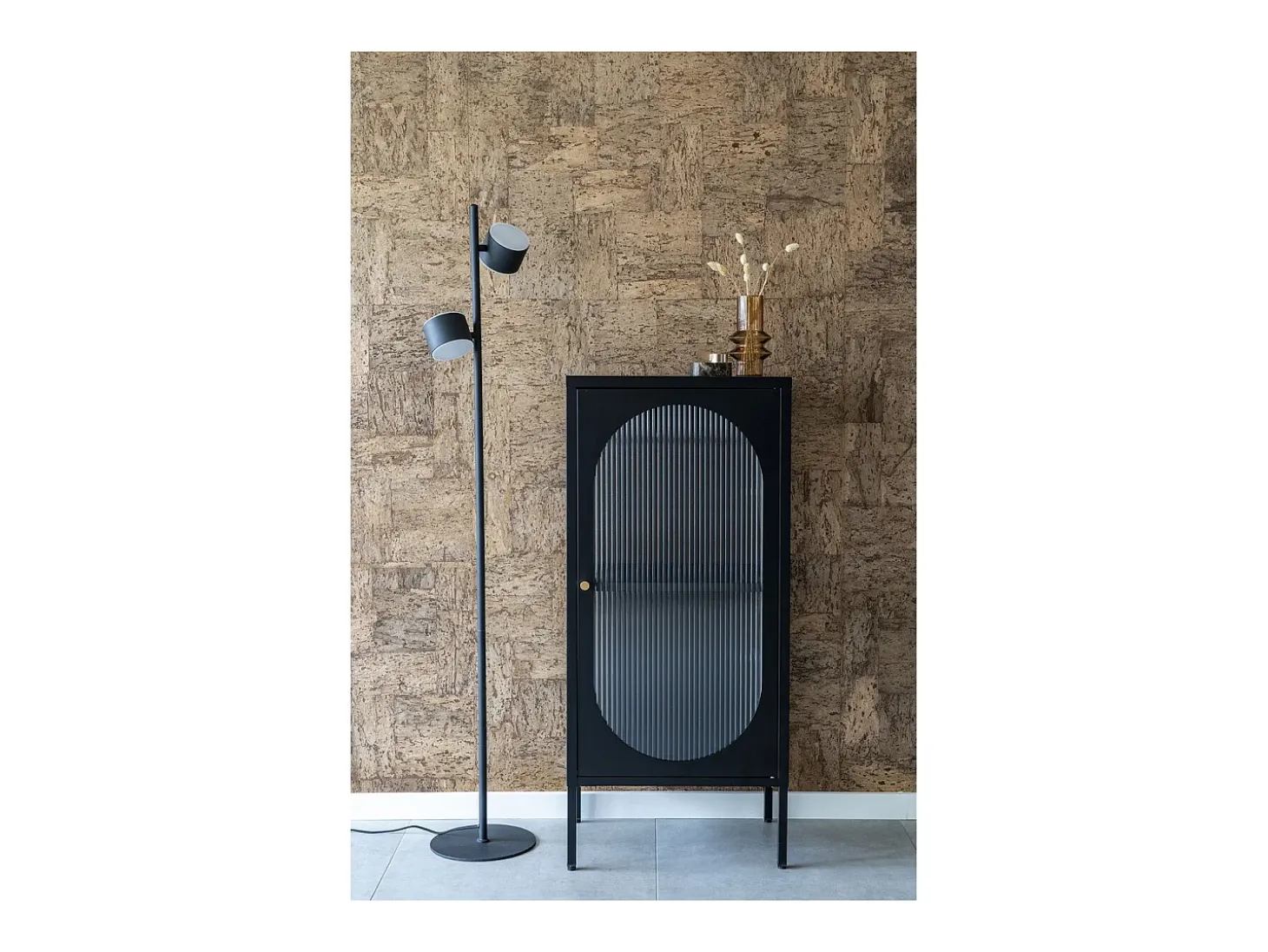 Vitrina Adelaide, Negro, 35x50x110 cm, Kendra Home