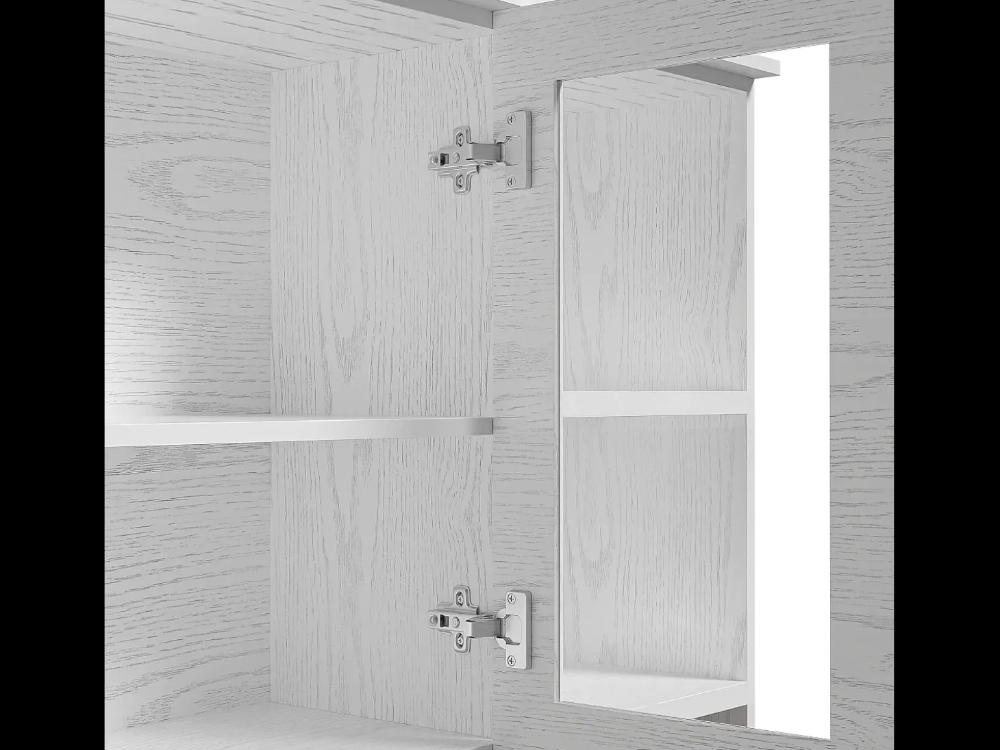 Vitrina Al. 190 cm - 5 puertas 1 cajón 3 compartimentos - tableros de partículas - Blanco