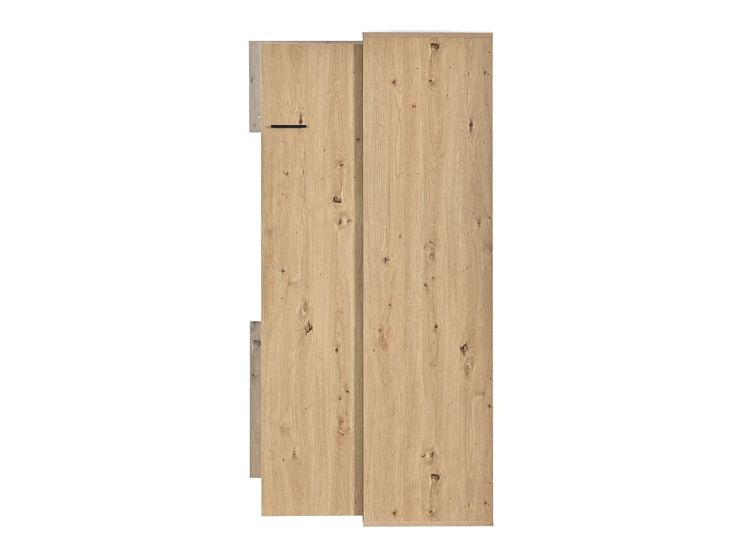 Vitrina Al. 160 cm con LED - 3 puertas y 8 compartimentos - Natural