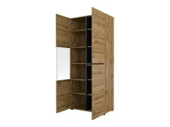 Vitrina alta 2 puertas colección HAVANA. Color roble y negro.