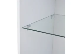 Vitrina alta blanca - Vitrina con iluminación LED y 1 puerta - estantes de cristal