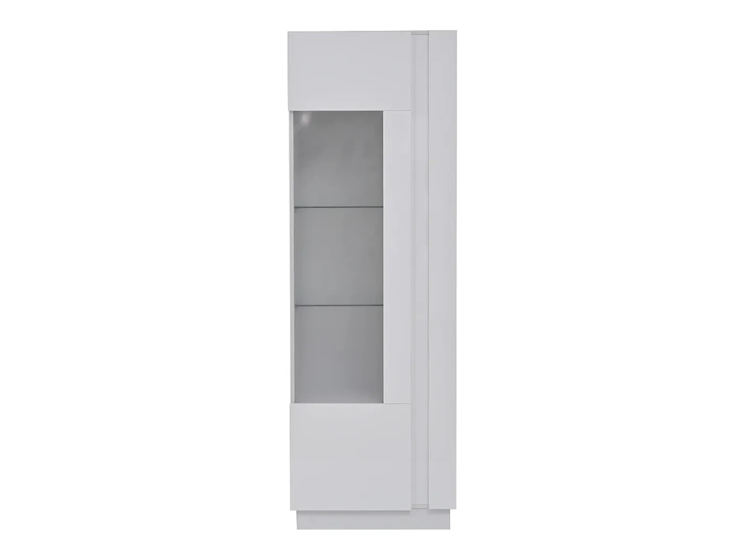 Vitrina alta blanca - Vitrina con iluminación LED y 1 puerta - estantes de cristal
