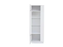 Vitrina alta blanca - Vitrina con iluminación LED y 1 puerta - estantes de cristal