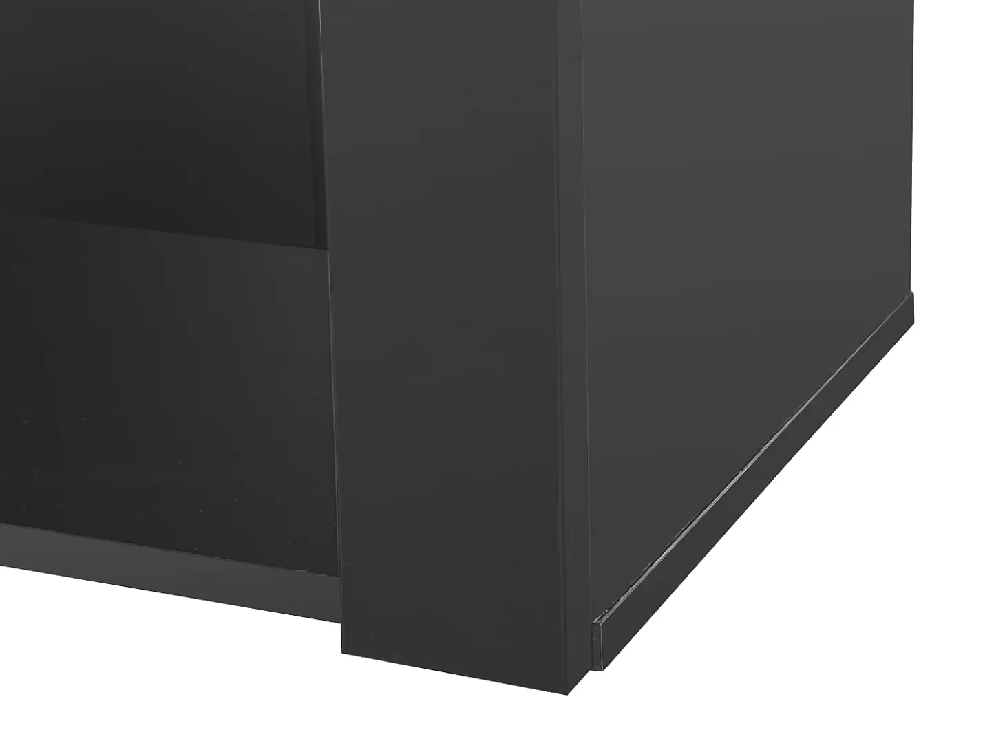 Vitrina alta con 3 estantes de cristal, cuerpo de MDF lacado en negro, LED incluido - 55x38x166cm