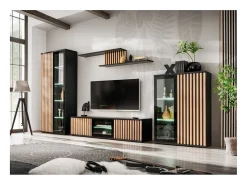 Vitrina alta diseño colección DEAN - 2 puertas con iluminación LED integrada