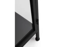 Vitrina alta puertas y laterales de cristal estructura metal negra