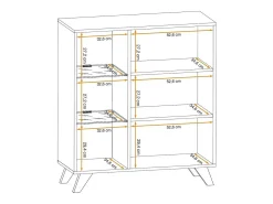 Vitrina baja de diseño NIELSEN – 2 puertas con iluminación LED integrada