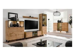 VITRINA baja TINO + LED. Mueble decorativo estilo escandinavo, diseño para tu salón.