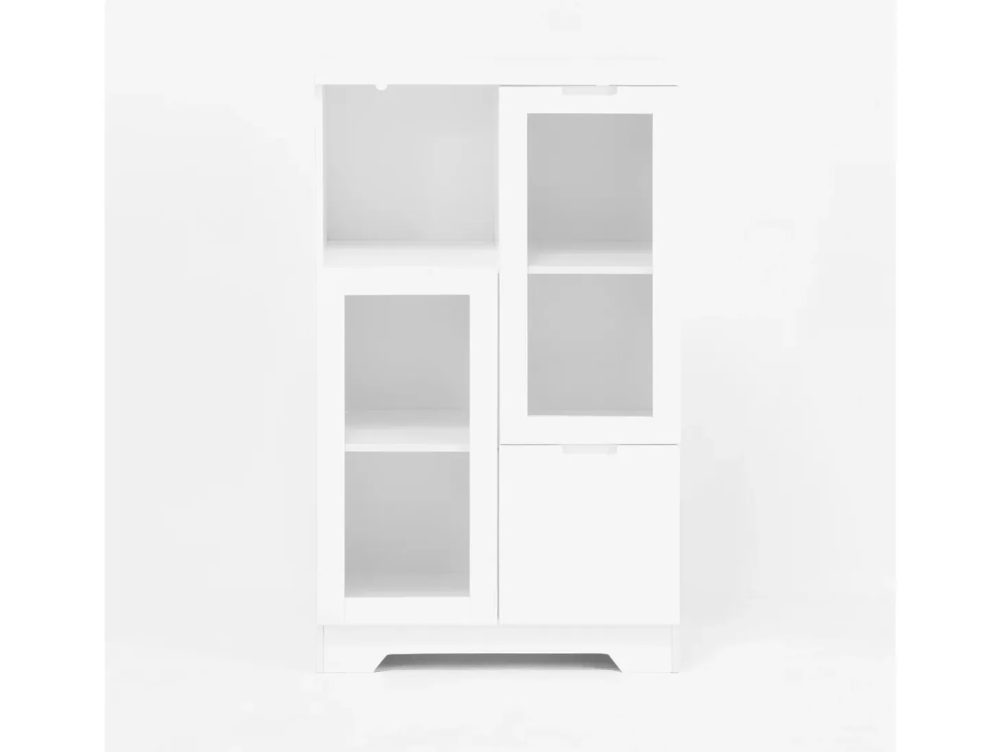 Vitrina blanca - Mueble de comedor con 2 puertas y 1 cajón - Almacenaje abierto - para dormitorio y salón