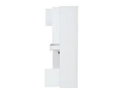 Vitrina blanca con 1 cajón, 4 puertas e iluminación LED, estantes de cristal, 55x38x170 cm