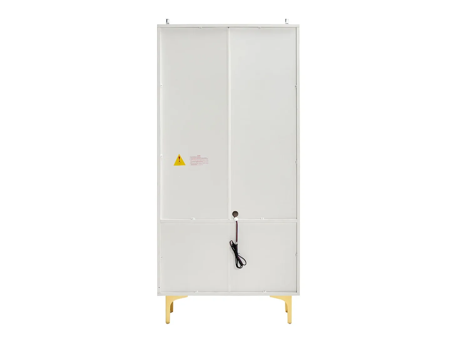 Vitrina blanca con 2 puertas de cristal marrón y 2 cajones, LED incluido - 70x35x150cm