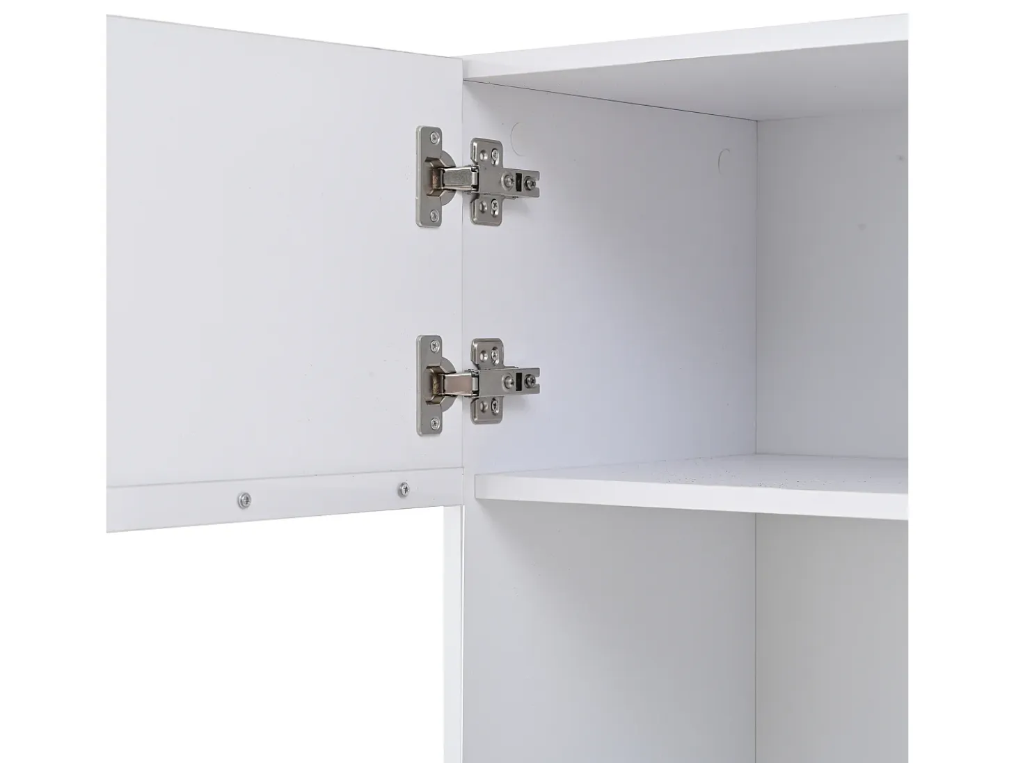 Vitrina blanca con 1 puerta de acrílico, estantes de almacenamiento y luz LED